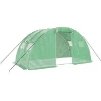 vidaXL Gewächshaus mit Stahlrahmen Grün 8 m² 4x2x2 m