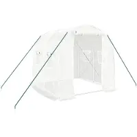 vidaXL Gewächshaus mit Stahlrahmen Weiß 4 m² 2x2x2 m