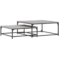 vidaXL Satztische 2 Stk. Grau Sonoma Holzwerkstoff