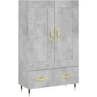 vidaXL Highboard Betongrau 69,5x31x115 cm Holzwerkstoff