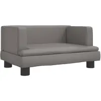vidaXL Hundebett Grau 60x40x30 cm Kunstleder
