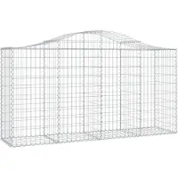 vidaXL Gabione mit Hochbogen 200x50x100/120 cm Verzinktes Eisen