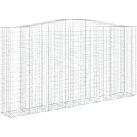 vidaXL Gabione mit Hochbogen 400x50x200/220 cm Verzinktes Eisen