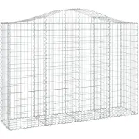 vidaXL Gabione mit Hochbogen 200x50x140/160 cm Verzinktes Eisen