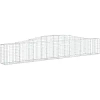 vidaXL Gabione mit Hochbogen 400x30x60/80 cm Verzinktes Eisen