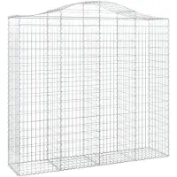 vidaXL Gabione mit Hochbogen 200x50x180/200 cm Verzinktes Eisen