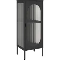 vidaXL Sideboard Schwarz 40x35x105 cm Glas und Stahl