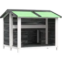 vidaXL Hundehütte Grau 96x87x80,5 cm Massivholz Kiefer