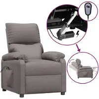 vidaXL Relaxsessel Elektrisch Taupe Stoff