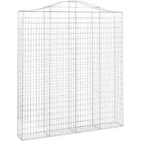 vidaXL Gabione mit Hochbogen 200x30x220/240 cm Verzinktes Eisen