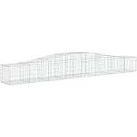 vidaXL Gabione mit Hochbogen 400x50x40/60 cm Verzinktes Eisen