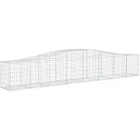 vidaXL Gabionen mit Hochbogen 2 Stk. 400x50x60/80 cm Verzinktes Eisen