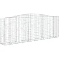 vidaXL Gabione mit Hochbogen 400x50x140/160 cm Verzinktes Eisen