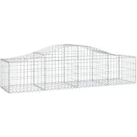 vidaXL Gabione mit Hochbogen 200x50x40/60 cm Verzinktes Eisen