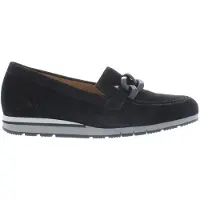 Gabor Comfort Samtchevreau Damen Slipper in Schwarz, Größe 6