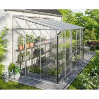 Pergart Vitavia, Anlehn-Gewächshaus "Ida 6500", aluminium eloxiert, 6,5 m², 3 mm ESG/6 mm HKP