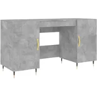 vidaXL Schreibtisch Betongrau 140x50x75 cm Holzwerkstoff