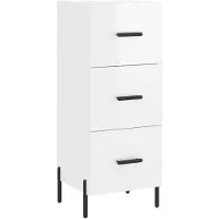 vidaXL Sideboard Hochglanz-Weiß 34,5x34x90 cm Holzwerkstoff