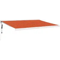 vidaXL Markise Einziehbar Orange und Braun 4,5x3 m Stoff und Aluminium