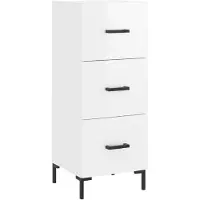 vidaXL Sideboard Hochglanz-Weiß 34,5x34x90 cm Holzwerkstoff