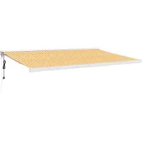 vidaXL Markise Einziehbar Gelb und Weiß 5x3 m Stoff und Aluminium