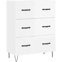 vidaXL Sideboard Hochglanz-Weiß 69,5x34x90 cm Holzwerkstoff