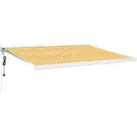 vidaXL Markise Einziehbar Gelb und Weiß 4,5x3 m Stoff und Aluminium