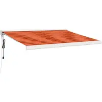 vidaXL Markise Einziehbar Orange und Braun 3,5x2,5 m Stoff & Aluminium