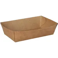 Papstar 600 Snacktrays, Pappe pure 3,5 cm x 7 cm x 12 cm braun