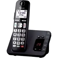 Panasonic KX-TGE260NLB, DECT-Telefon, Kabelloses Mobilteil, Freisprecheinrichtung, 200 Eintragungen, Anrufer-Identifikation, Schwarz