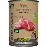 Biofood BF Petfood Organic 100% Rind Nassfutter für Hund/Katze (Dosen 400 g)