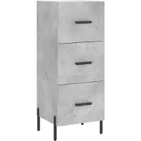 vidaXL Sideboard Betongrau 34,5x34x90 cm Holzwerkstoff