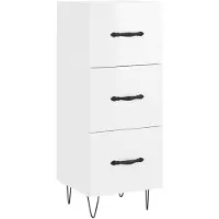 vidaXL Sideboard Hochglanz-Weiß 34,5x34x90 cm Holzwerkstoff