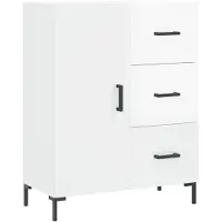 vidaXL Sideboard Hochglanz-Weiß 69,5x34x90 cm Holzwerkstoff