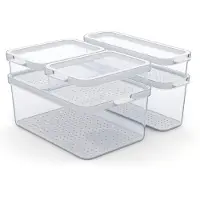 Rotho Cauma Set Koelkastorganizer 4.65L + 2L + 1.15L + 2x 1.2L Transparant