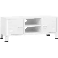 vidaXL TV-Schrank Industrie-Stil Weiß 105x35x42 cm Metall