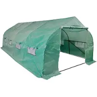 vidaXL Polytunnel Gewächshaus Begehbar & Mobil Stahlrahmen 18 m²