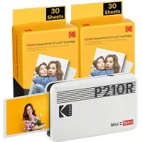 Kodak Mini 2 Retro, Farbstoffsublimation, 2.1" x 3.4" (5.3 x 8.6 cm), Randloser Druck, Bluetooth, Direktdruck, Weiß
