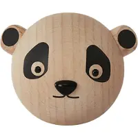 OYOY Haken - 4x4x4 cm - Mini - Panda - Natur - - One Size - Haken