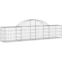 vidaXL Gabione mit Hochbogen 200x30x40/60 cm Verzinktes Eisen