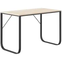 vidaXL Computertisch Schwarz und Eiche-Optik 110x60x73cm Holzwerkstoff