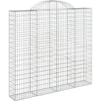 vidaXL Gabione mit Hochbogen 200x30x180/200 cm Verzinktes Eisen