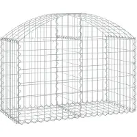 vidaXL Gabione mit Hochbogen 100x50x60/80 cm Verzinktes Eisen