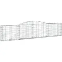 vidaXL Gabione mit Hochbogen 400x30x80/100 cm Verzinktes Eisen