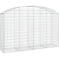 vidaXL Gabione mit Hochbogen 200x50x120/140 cm Verzinktes Eisen