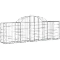 vidaXL Gabione mit Hochbogen 200x30x60/80 cm Verzinktes Eisen