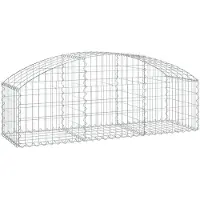 vidaXL Gabione mit Hochbogen 150x50x40/60 cm Verzinktes Eisen