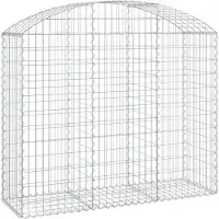 vidaXL Gabione mit Hochbogen 150x50x120/140 cm Verzinktes Eisen