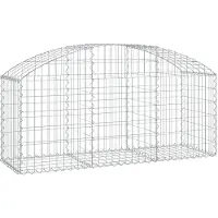 vidaXL Gabione mit Hochbogen 150x50x60/80 cm Verzinktes Eisen