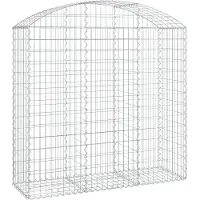 vidaXL Gabione mit Hochbogen 150x50x140/160 cm Verzinktes Eisen